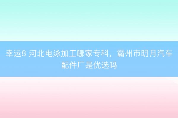 幸運8 河北電泳加工哪家專科，霸州市明月汽車配件廠是優選嗎