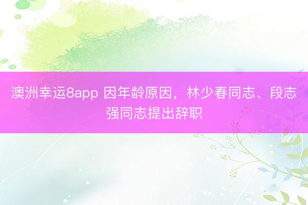澳洲幸運(yùn)8app 因年齡原因，林少春同志、段志強(qiáng)同志提出辭職