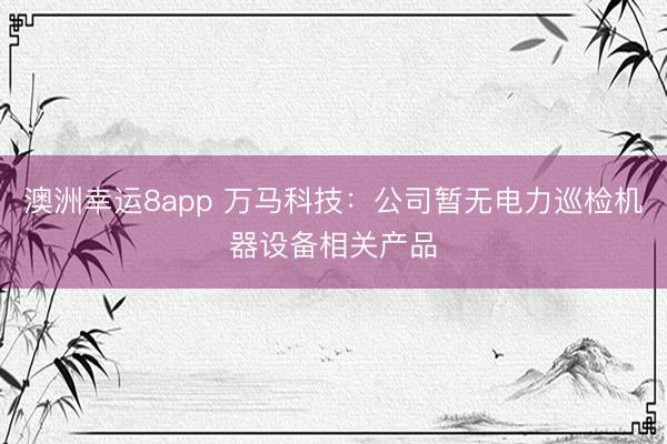 澳洲幸運(yùn)8app 萬馬科技：公司暫無電力巡檢機(jī)器設(shè)備相關(guān)產(chǎn)品